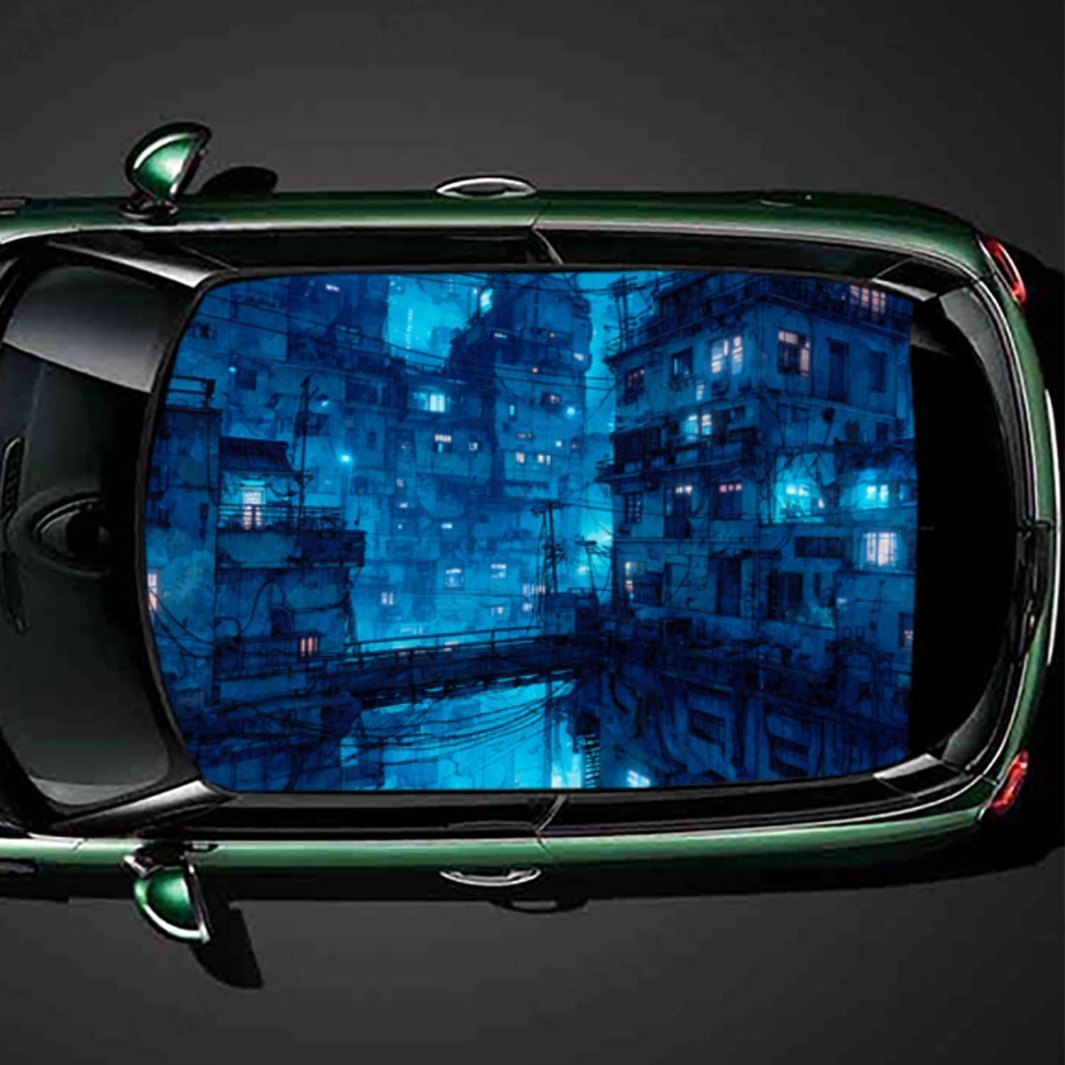 Tech Accessories For Car - Futuristic Blue Cyberpunk Tech Space Car