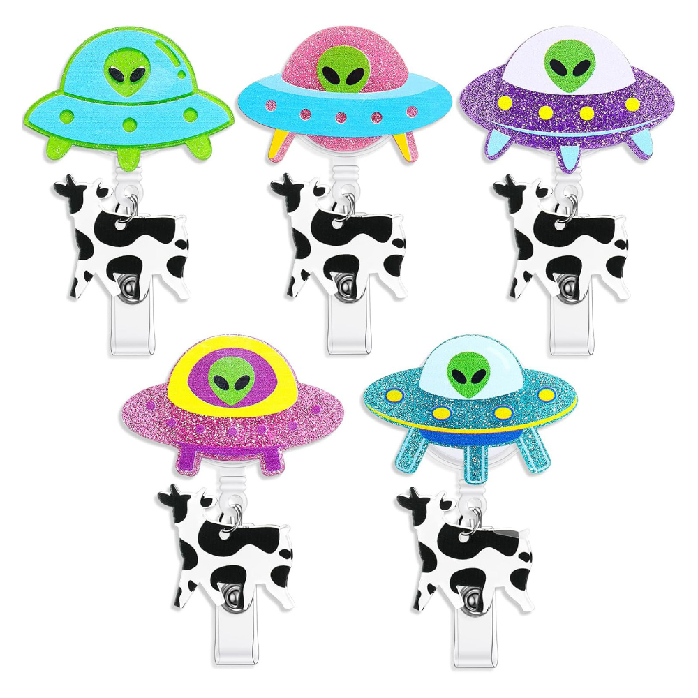 Xray Tech Accessories - Glitter Alien Badge Holder Cute Cow
