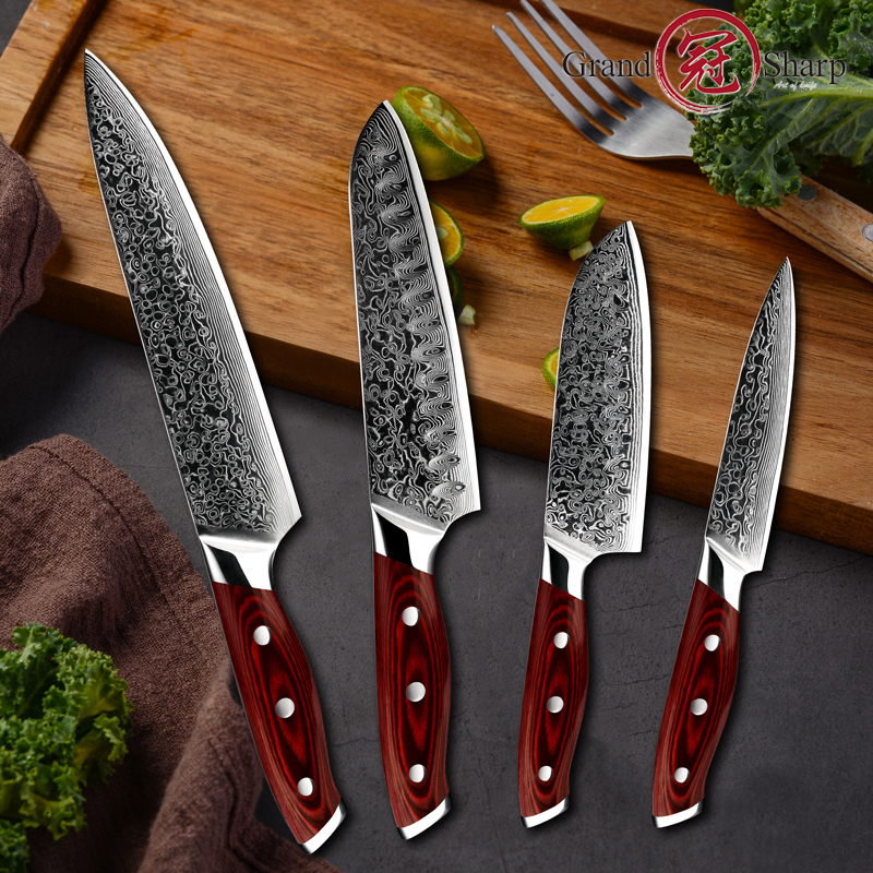 Damascus Kitchen Knife Japanes - High Tech Kitchen Accessories avaliação e preço
