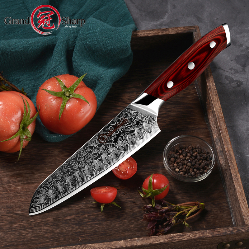 Damascus Kitchen Knife Japanes - High Tech Kitchen Accessories avaliação e preço