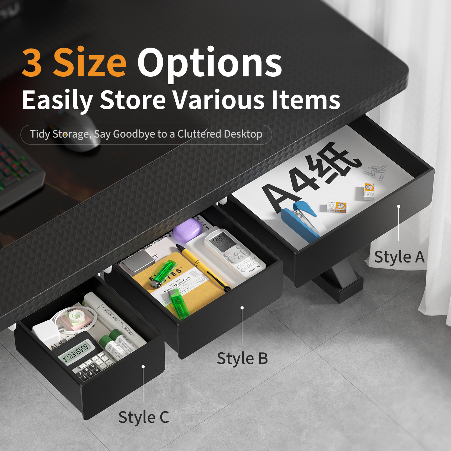 No Drill Multi Size Translucen - Tech Accessories Storage avaliação e preço