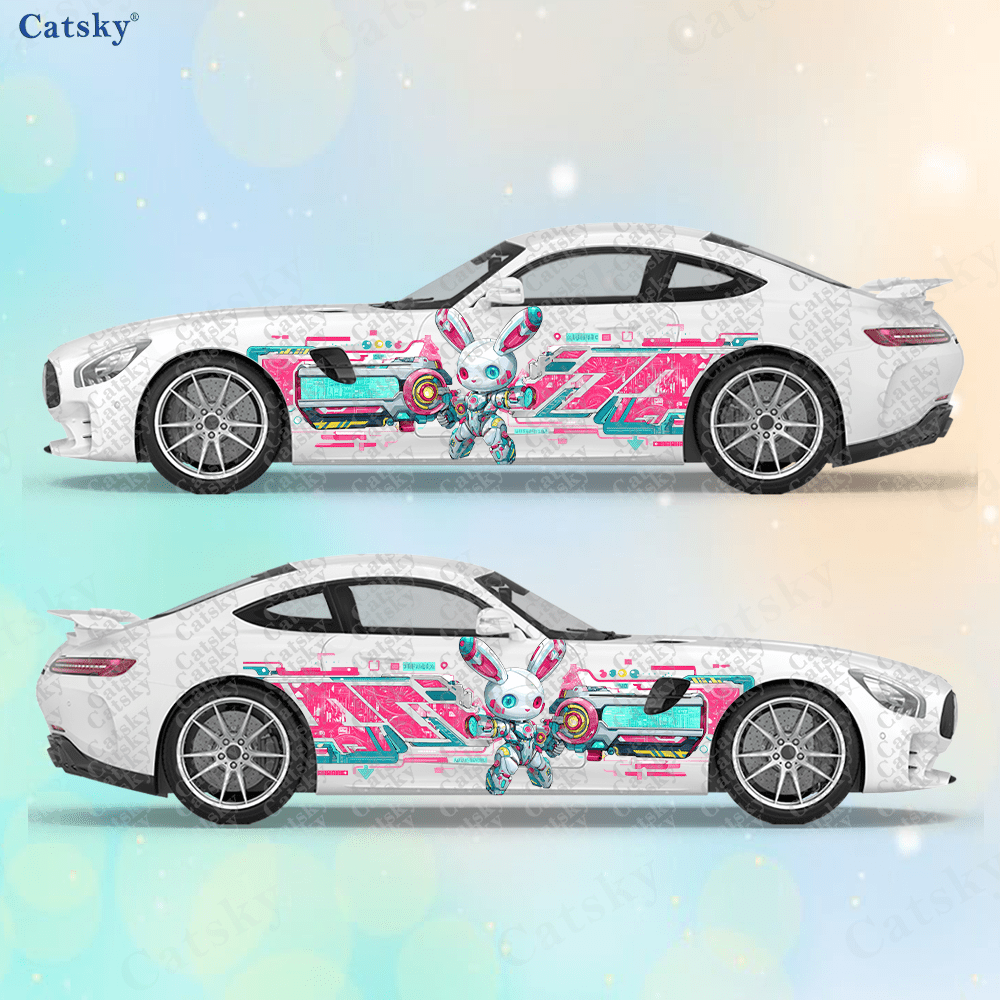 2pcs Cyberpunk Line Tech Bunny - Tech Accessories For Car avaliação e preço