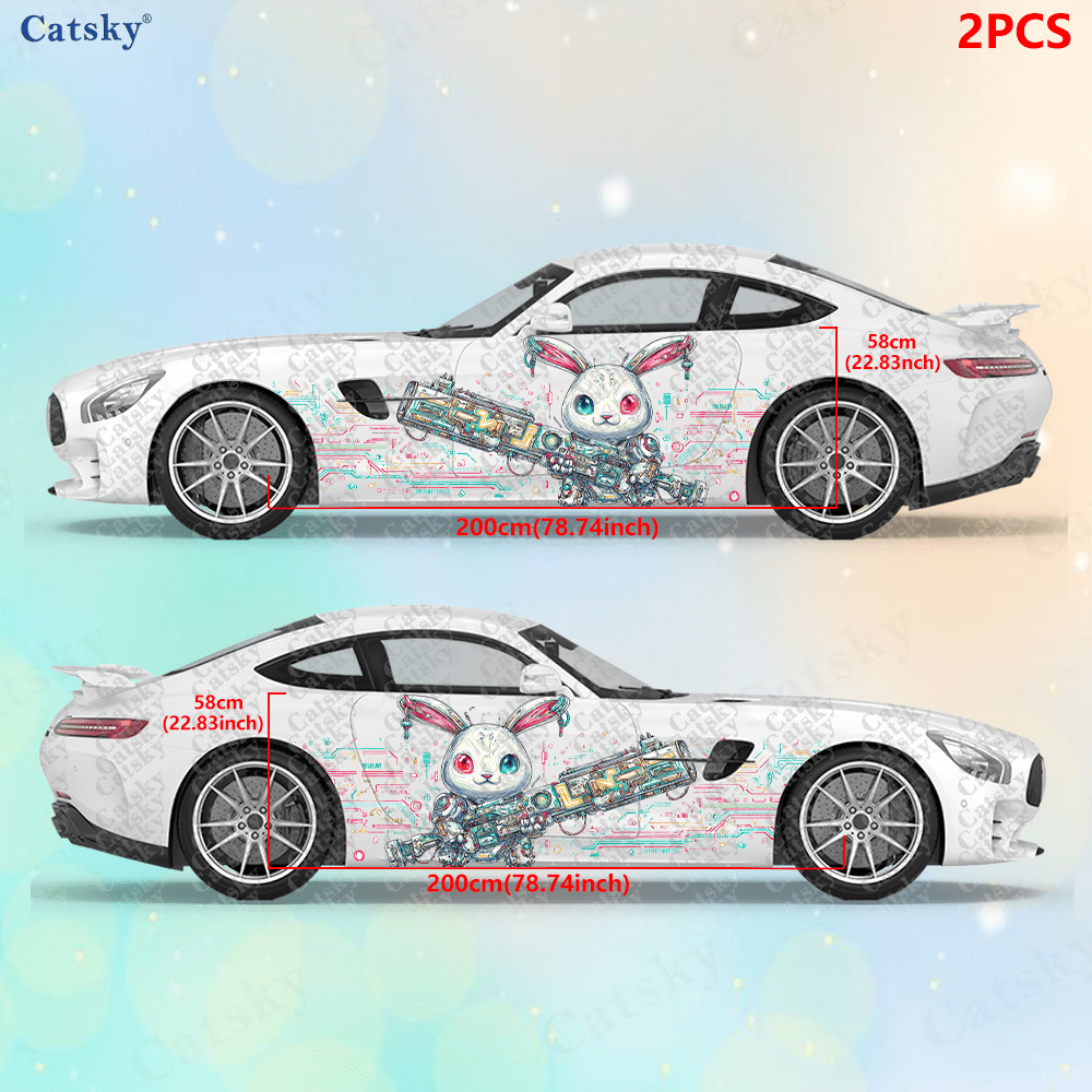 2pcs Cyberpunk Line Tech Bunny - Tech Accessories For Car avaliação e preço
