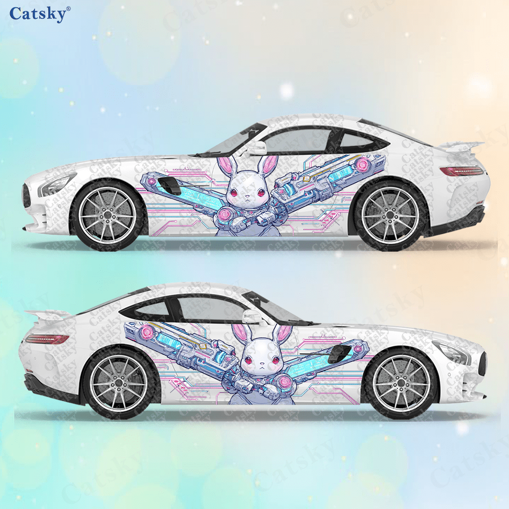 2pcs Cyberpunk Line Tech Bunny - Tech Accessories For Car avaliação e preço
