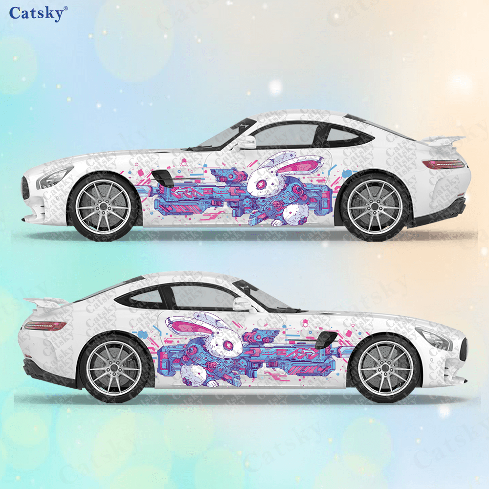2pcs Cyberpunk Line Tech Bunny - Tech Accessories For Car avaliação e preço