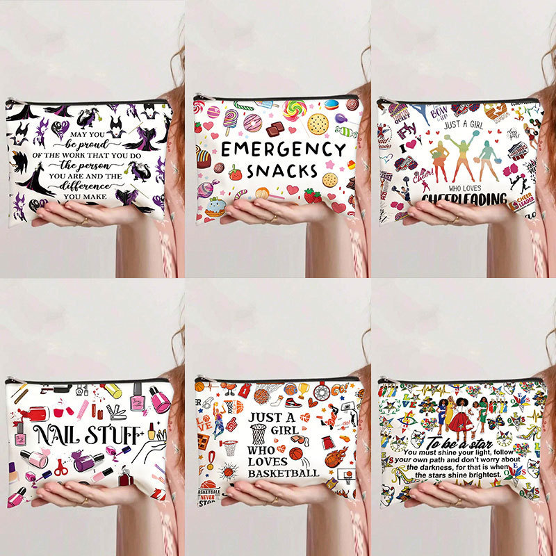 1 PC Women Printed Canvas Make - Tech Accessories Storage avaliação e preço