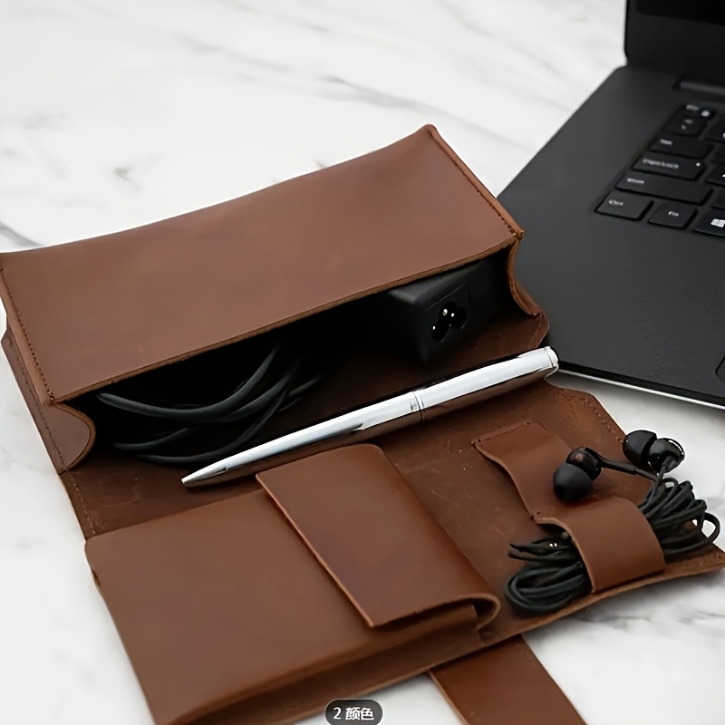 PU Leather Multi-Compartment O - Tech Accessories Storage avaliação e preço