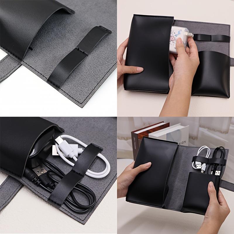 1PC PU Leather Multi-Compartme - Tech Accessories Storage avaliação e preço