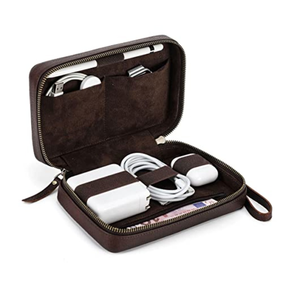 Full Grain Leather Electronic  - Tech Accessories Storage avaliação e preço